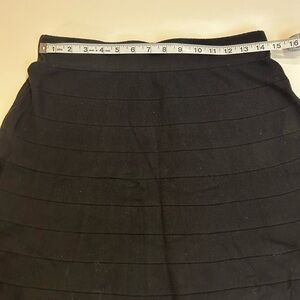 Max Studio Black Ribbed A-Line Skirt